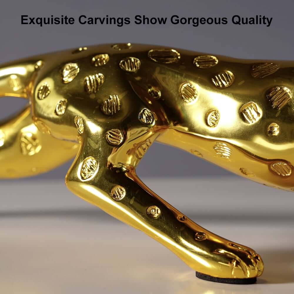 Glam Gold Resin Animal Sculpture for Home and Office Decor