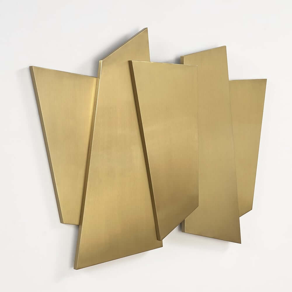 Glam Metal Wall Art in Gold Stainless Steel with Irregular Shape
