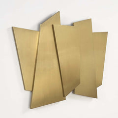 Glam Metal Wall Art in Gold Stainless Steel with Irregular Shape