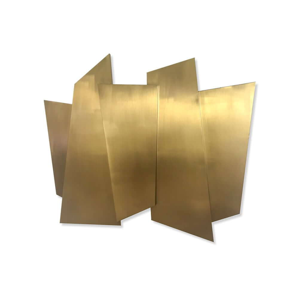 Glam Metal Wall Art in Gold Stainless Steel with Irregular Shape