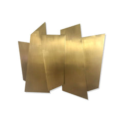 Glam Metal Wall Art in Gold Stainless Steel with Irregular Shape