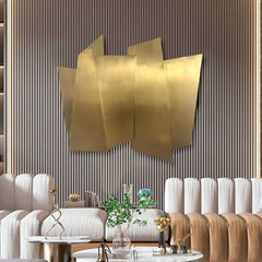 Glam Metal Wall Art in Gold Stainless Steel with Irregular Shape Main Product Image