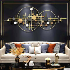 Glam Metal Wall Art with Abstract Geometric Design