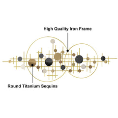 Glam Metal Wall Art with Abstract Geometric Design