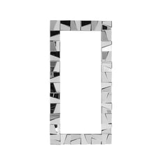 Glam Rectangle Floor Mirror with Glass Frame and Gold Finish