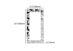 Glam Rectangle Floor Mirror with Glass Frame and Gold Finish Dimensions