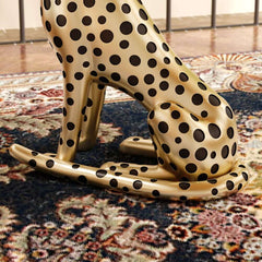 Glam Silver Panther Side Table With Metal Tray Top