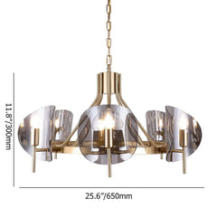 Gold 6-Light Modern Wagon Wheel Chandelier with Adjustable Height Dimensions
