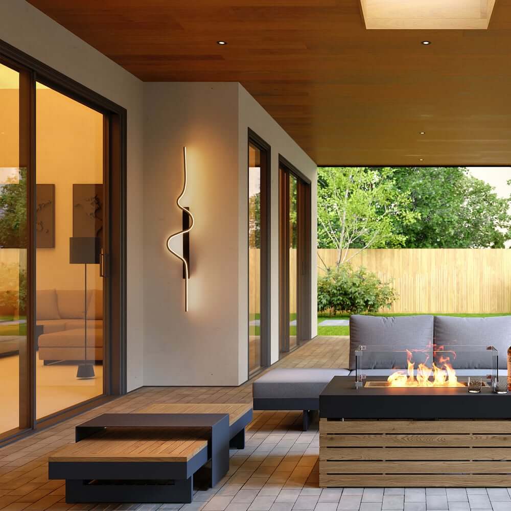 Gold Aluminum Modern Armed Sconce Wall Light with Tri-Color LED