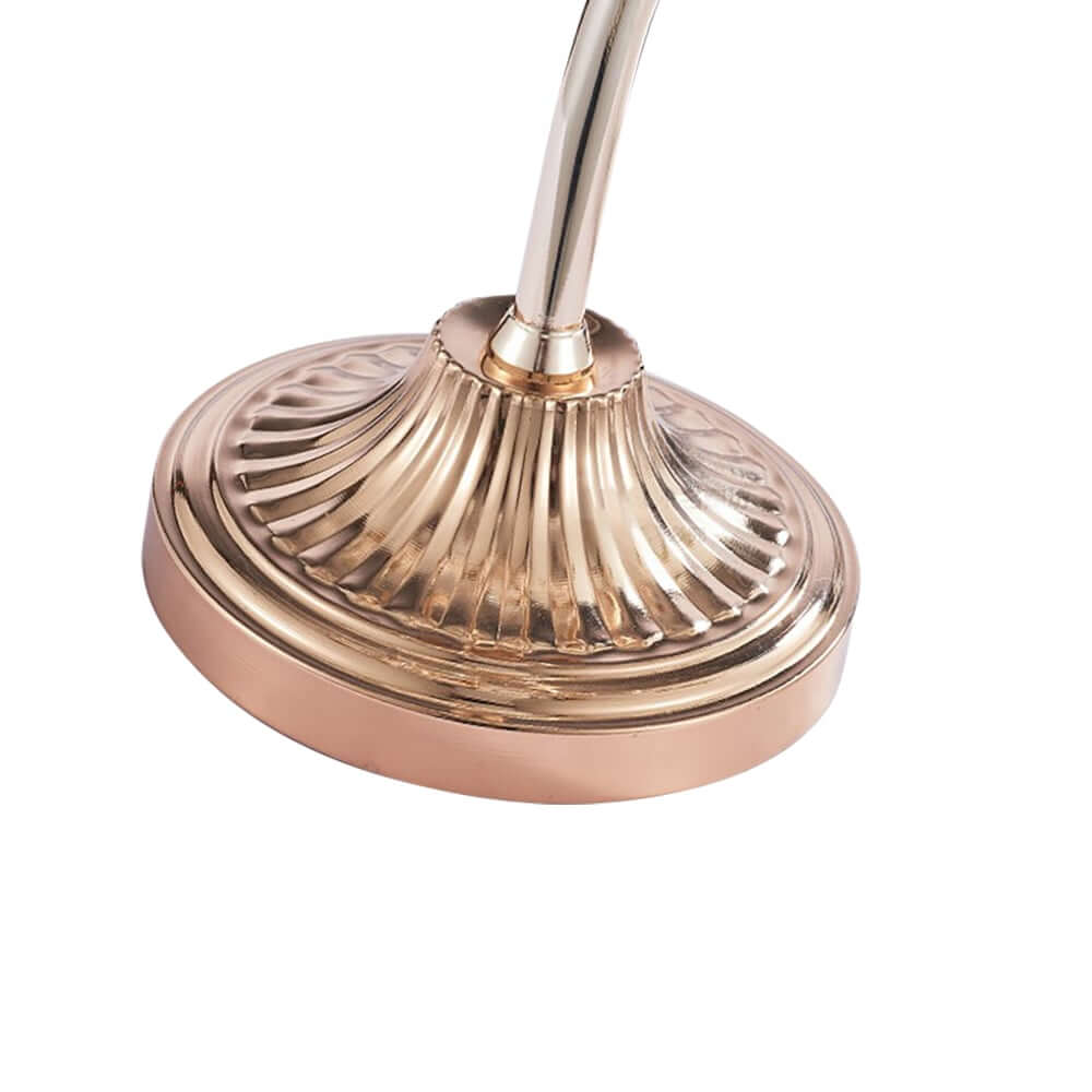 Gold Art Deco 9-Light Floor Lamp with Multicolor Shade