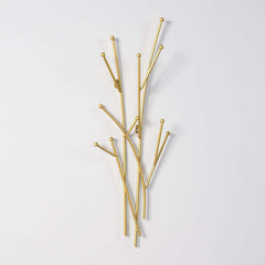 Gold Iron Wall Mounted Coat Rack with 11 Hooks - Modern Design