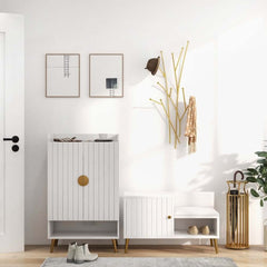 Gold Iron Wall Mounted Coat Rack with 11 Hooks - Modern Design