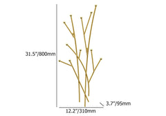 Gold Iron Wall Mounted Coat Rack with 11 Hooks - Modern Design Dimensions