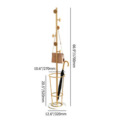 Gold Metal Coat Rack with Faux Marble Base and Umbrella Stand Dimensions