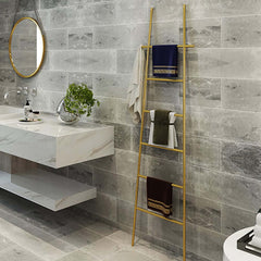 Gold Metal Ladder Rack for Modern Organization and Storage