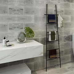 Gold Metal Ladder Rack for Modern Organization and Storage