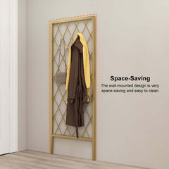 Gold Metal Modern Wall-Mounted Coat Rack with 7 Decorative Hooks