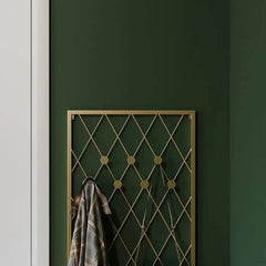 Gold Metal Modern Wall-Mounted Coat Rack with 7 Decorative Hooks
