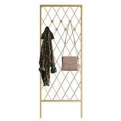 Gold Metal Modern Wall-Mounted Coat Rack with 7 Decorative Hooks