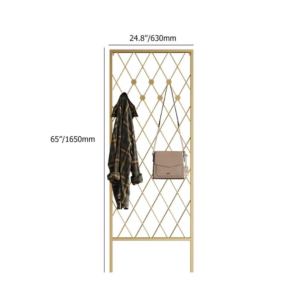 Gold Metal Modern Wall-Mounted Coat Rack with 7 Decorative Hooks