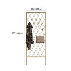 Gold Metal Modern Wall-Mounted Coat Rack with 7 Decorative Hooks