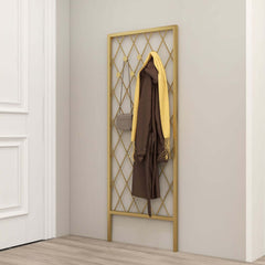 Gold Metal Modern Wall-Mounted Coat Rack with 7 Decorative Hooks