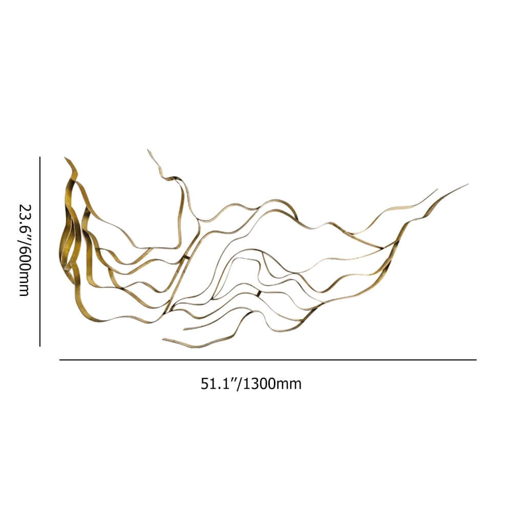 Gold Metal Wall Art Abstract Decor for Modern Glam Spaces