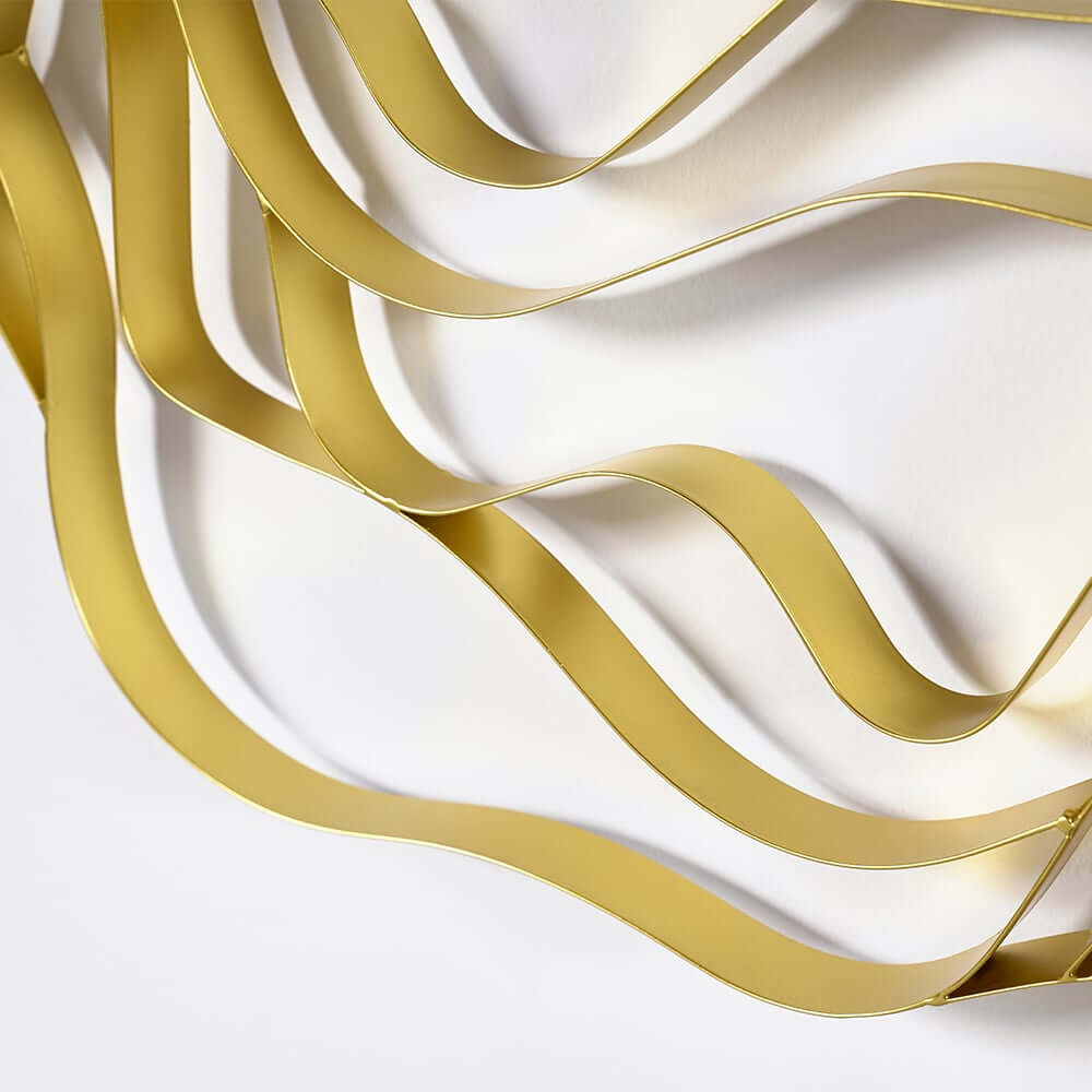 Gold Metal Wall Art Abstract Decor for Modern Glam Spaces