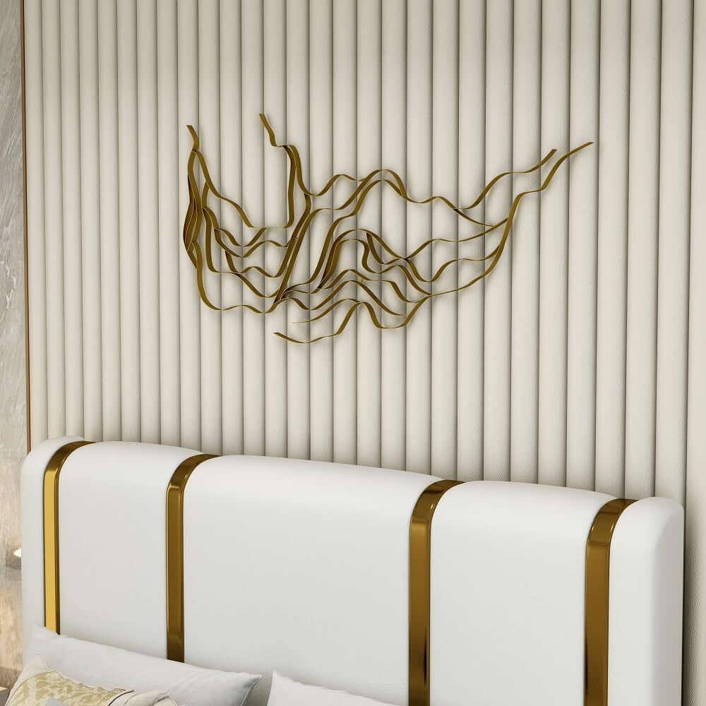 Gold Metal Wall Art Abstract Decor for Modern Glam Spaces