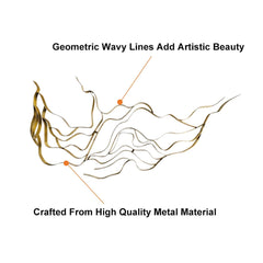 Gold Metal Wall Art Abstract Decor for Modern Glam Spaces