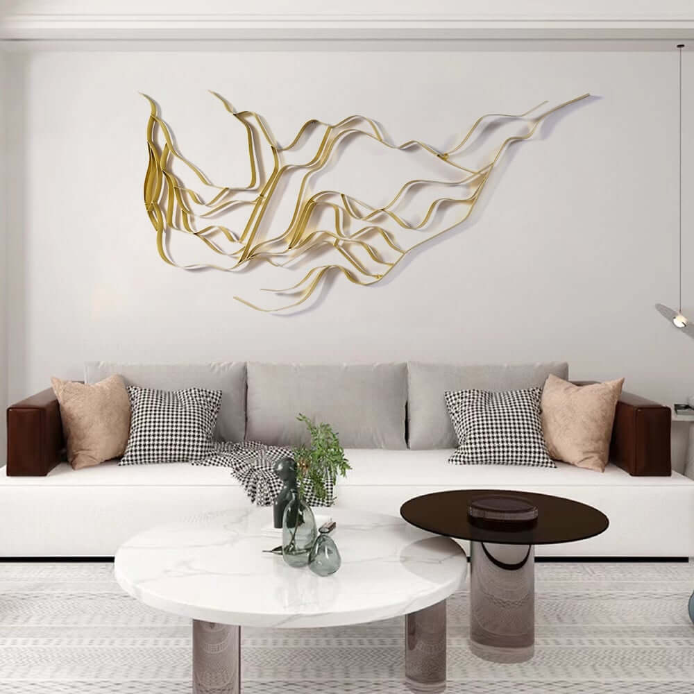 Gold Metal Wall Art Abstract Decor for Modern Glam Spaces Main Product Image