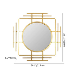 Gold Metal Wall Mirror with Octagon Accent Design Dimensions