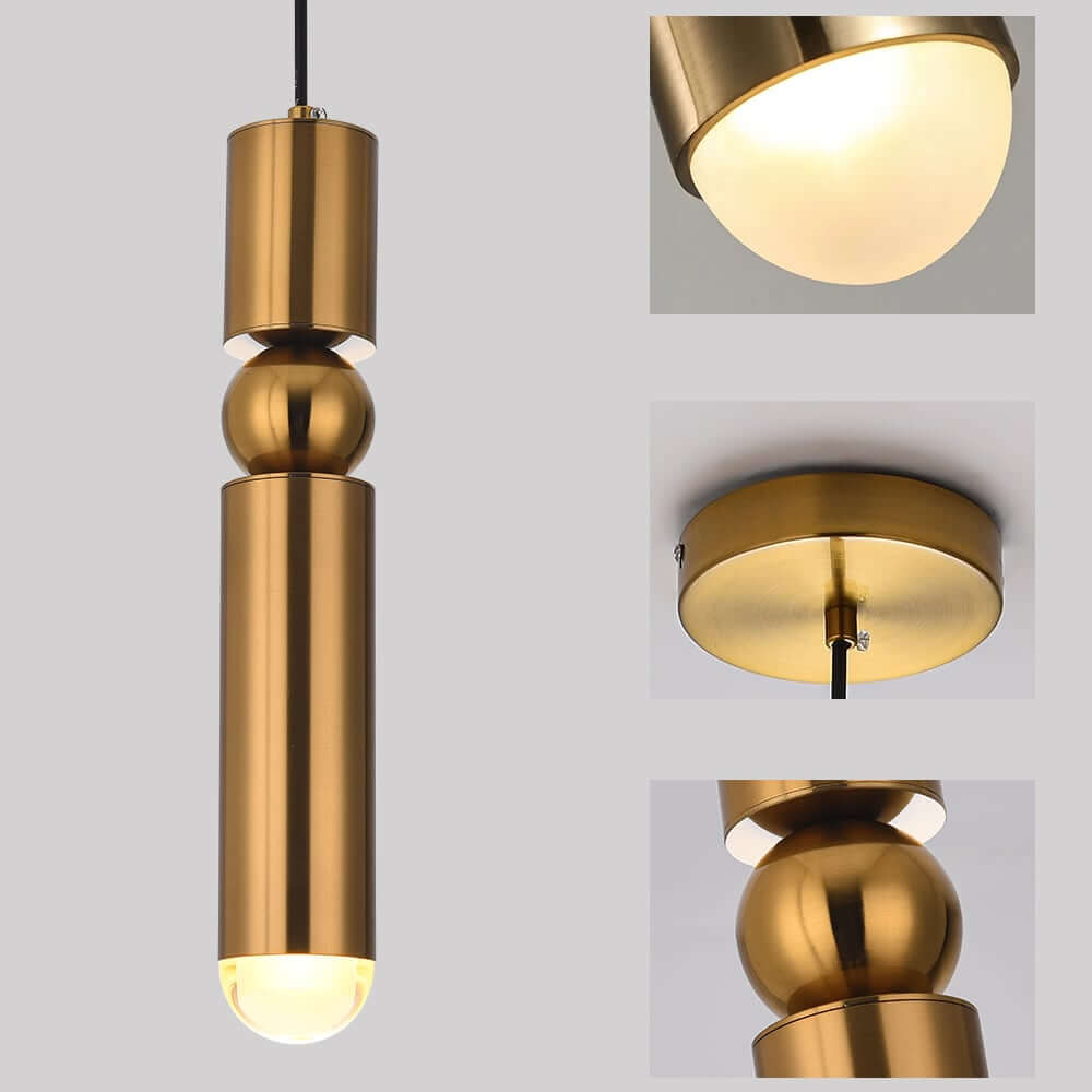 Gold Minimalist Adjustable Height Single Pendant Light