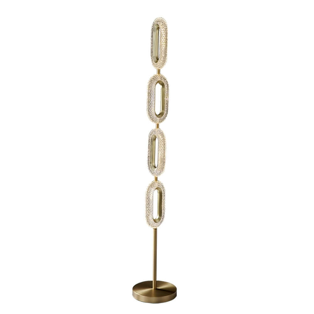 Gold Modern 4-Light Floor Lamp with Clear Acrylic Shade
