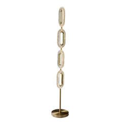 Gold Modern 4-Light Floor Lamp with Clear Acrylic Shade