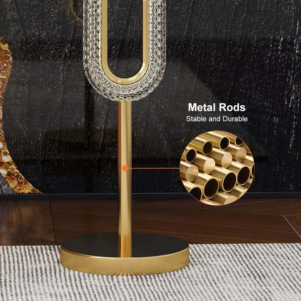 Gold Modern 4-Light Floor Lamp with Clear Acrylic Shade