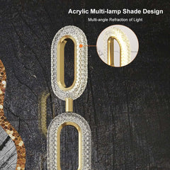 Gold Modern 4-Light Floor Lamp with Clear Acrylic Shade