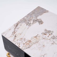 Gold Pedestal Base TV Stand & Coffee Table Set