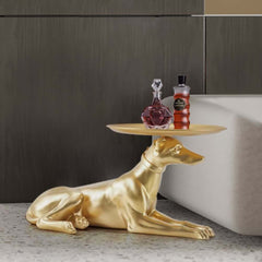 Gold Resin Dog Side Table - Modern Novelty Design