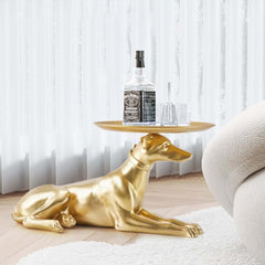 Gold Resin Dog Side Table - Modern Novelty Design Main Product Image
