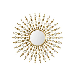 Gold Round Wall Mirror with Metal Frame for Glam Home Decor