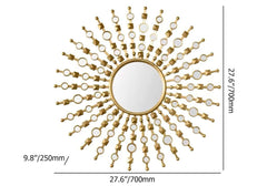 Gold Round Wall Mirror with Metal Frame for Glam Home Decor Dimensions