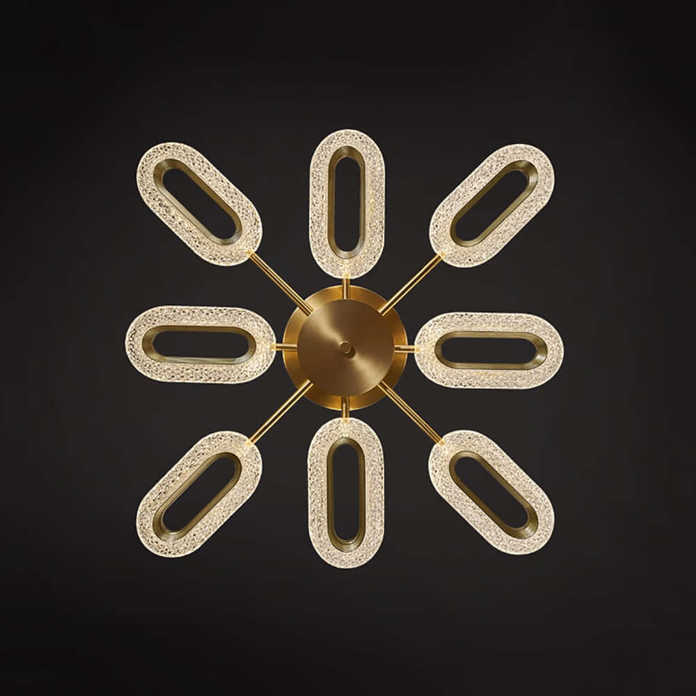 Gold Sputnik 8-Light Ceiling Light with Clear Acrylic Shade