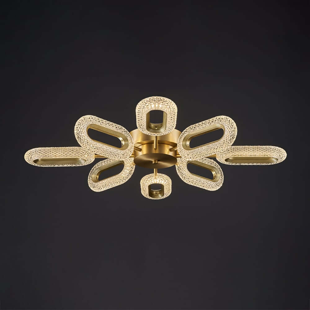 Gold Sputnik 8-Light Ceiling Light with Clear Acrylic Shade