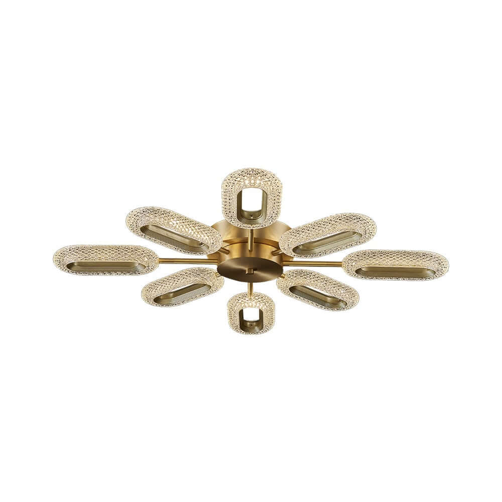 Gold Sputnik 8-Light Ceiling Light with Clear Acrylic Shade