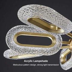 Gold Sputnik 8-Light Ceiling Light with Clear Acrylic Shade