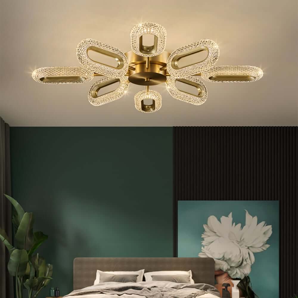 Gold Sputnik 8-Light Ceiling Light with Clear Acrylic Shade Main Product Image