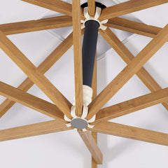 Gray and White Cantilever Patio Umbrella with 360° Rotation