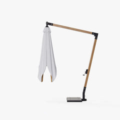 Gray and White Cantilever Patio Umbrella with 360° Rotation