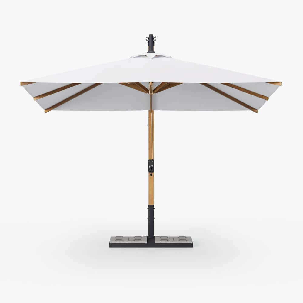 Gray and White Cantilever Patio Umbrella with 360° Rotation
